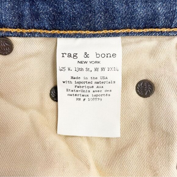 Rag & Bone Dre 10” Boyfriend Jeans in Exeter Dark Wash Slim Jean Size 24 | 00 - Picture 13 of 15